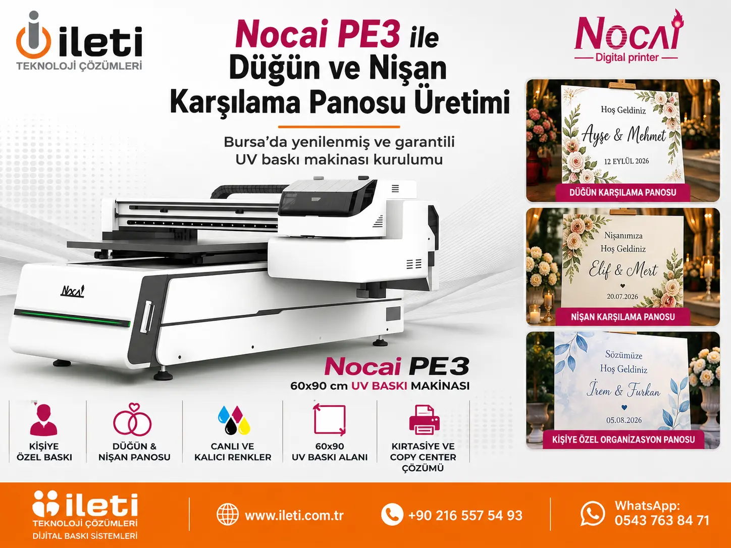Bursa’da Yenilenmiş Nocai PE3 Kurulumu: Düğün ve Nişan Karşılama Panosu Üretimi