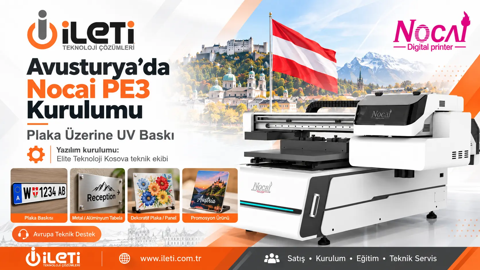 Avusturya’da Nocai PE3 UV Baskı Makinesi Kurulumu